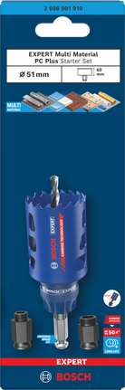 „Bosch“ 51 mm daugiafunkcinių medžiagų skylių pjūklo rinkinys.